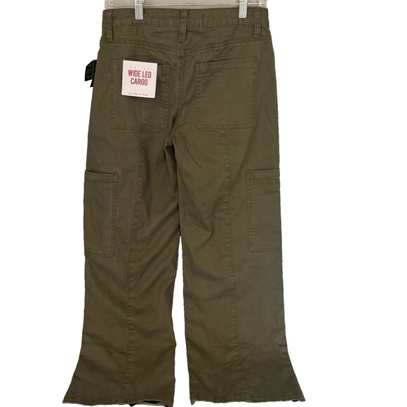 NWT Celebrity Pink  Wide Leg Cargo Pants Jrs 7 Green Casual Y2K Skater Grunge - Picture 2 of 5